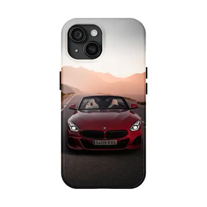 BMW Z4 Red Roadster Mountain Sunset Road