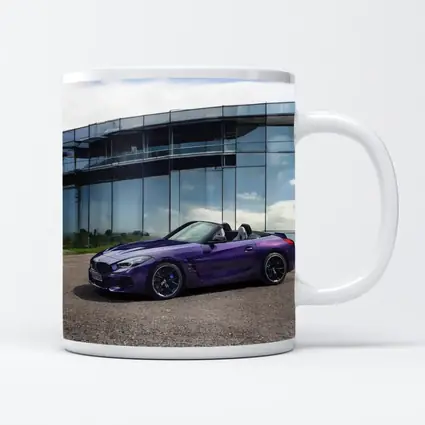 BMW Z4 Purple Roadster Glass Building