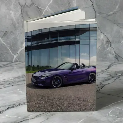 BMW Z4 Purple Roadster Glass Building