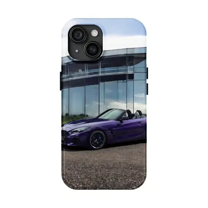 BMW Z4 Purple Roadster Glass Building