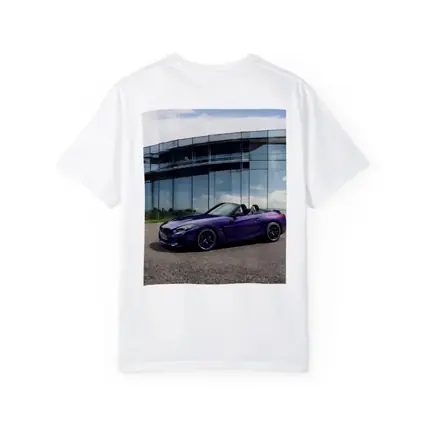 BMW Z4 Purple Roadster Glass Building