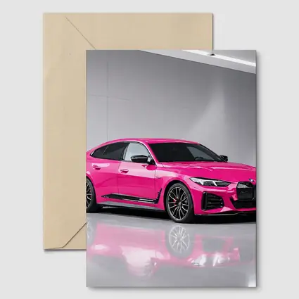 BMW i4 M50 Pink Studio Shot