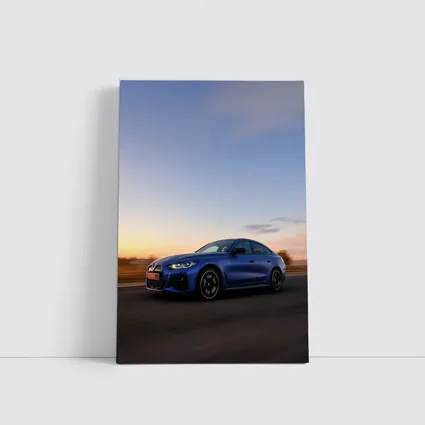 BMW i4 Blue Sunset Road Drive