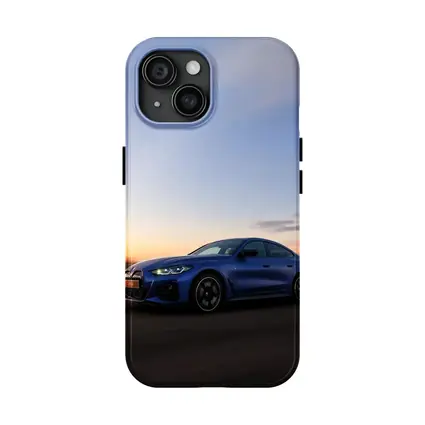 BMW i4 Blue Sunset Road Drive
