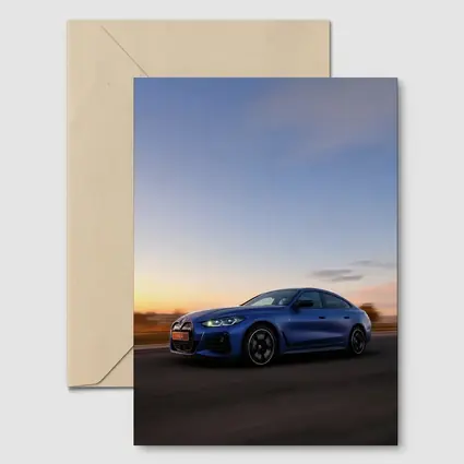 BMW i4 Blue Sunset Road Drive