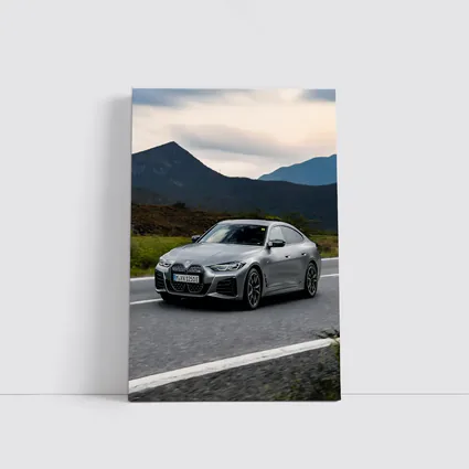 BMW i4 Gran Coupe Gray Mountain Road Drive