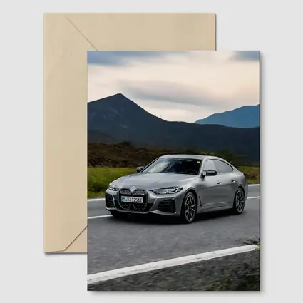 BMW i4 Gran Coupe Gray Mountain Road Drive