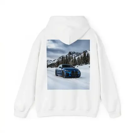 BMW i4 M50 Blue Snow Mountain Road