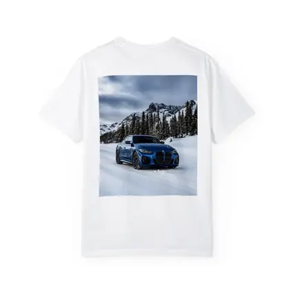 BMW i4 M50 Blue Snow Mountain Road