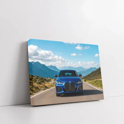 BMW i4 Blue Front Mountain Road