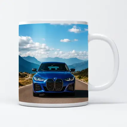 BMW i4 Blue Front Mountain Road
