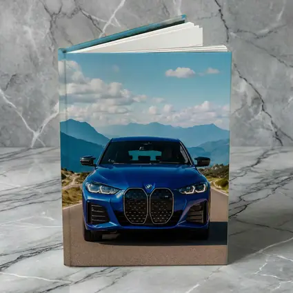 BMW i4 Blue Front Mountain Road