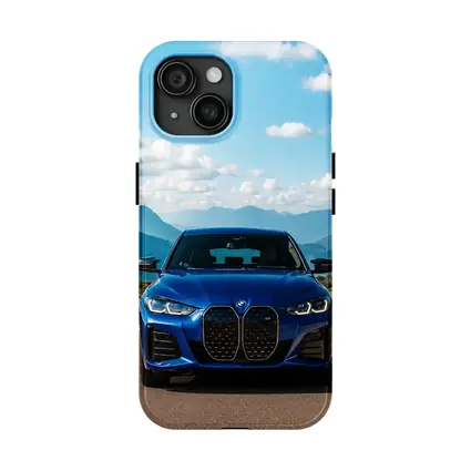 BMW i4 Blue Front Mountain Road