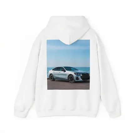 BMW i5 Silver Sedan By The Ocean