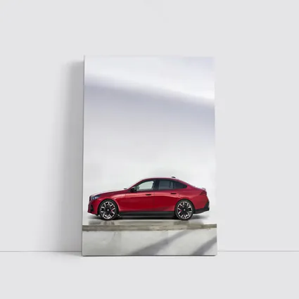 BMW i5 M60 Red Sedan Studio Shot