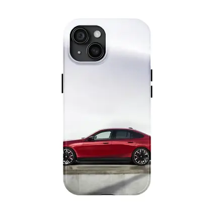 BMW i5 M60 Red Sedan Studio Shot