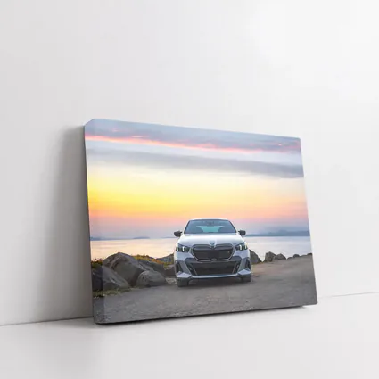 BMW i5 M60 Sedan Coastal Sunset View