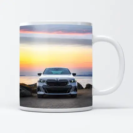 BMW i5 M60 Sedan Coastal Sunset View