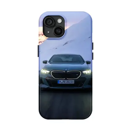 BMW i5 M60 Sedan Snowy Mountain Road