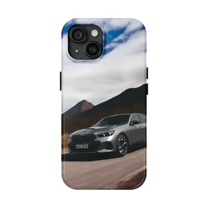 BMW i5 Touring Gray Mountain Road Drive