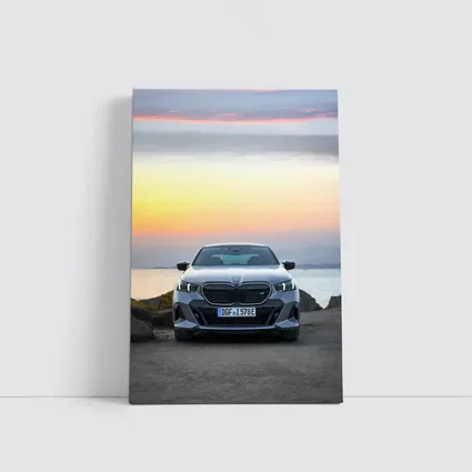 BMW i5 M60 Sunset Coastal Front View