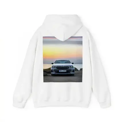 BMW i5 M60 Sunset Coastal Front View