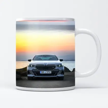 BMW i5 M60 Sunset Coastal Front View