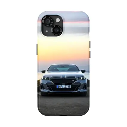BMW i5 M60 Sunset Coastal Front View