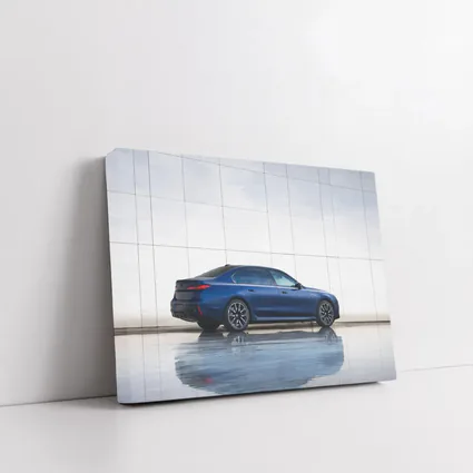 BMW i7 Blue Luxury Sedan Modern Wall