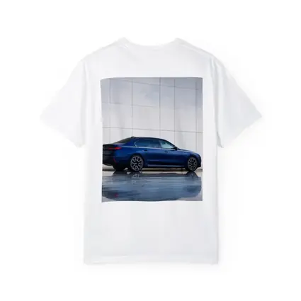 BMW i7 Blue Luxury Sedan Modern Wall