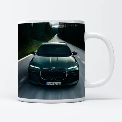 BMW i7 M70 Dark Green Forest Road