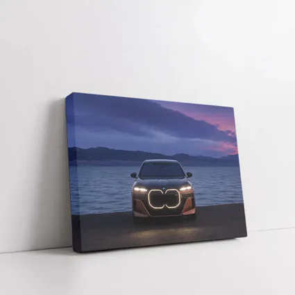 BMW iX Front View Dusk Lakeside