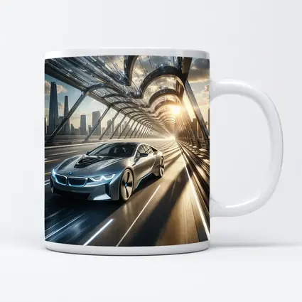 BMW i8 Racing Through Futuristic City Bridge