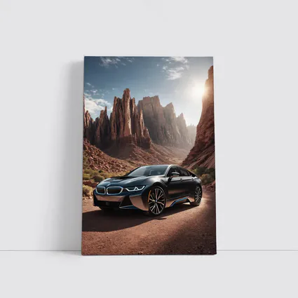 BMW i8 Parked in Red Rock Canyon