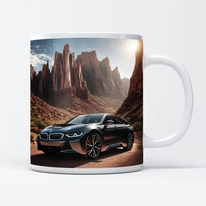 BMW i8 Parked in Red Rock Canyon