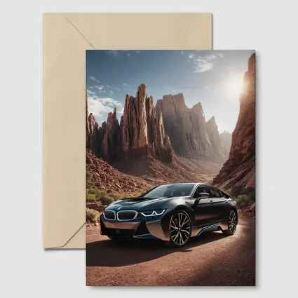 BMW i8 Parked in Red Rock Canyon