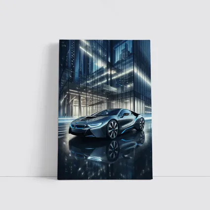 BMW i8 Parked Outside Glass City Building