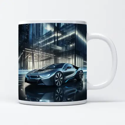 BMW i8 Parked Outside Glass City Building
