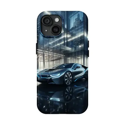 BMW i8 Parked Outside Glass City Building
