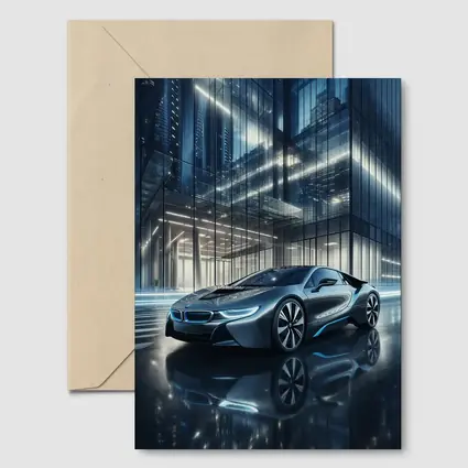 BMW i8 Parked Outside Glass City Building