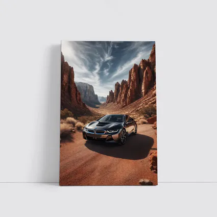 BMW i8 Parked in Red Rock Canyon