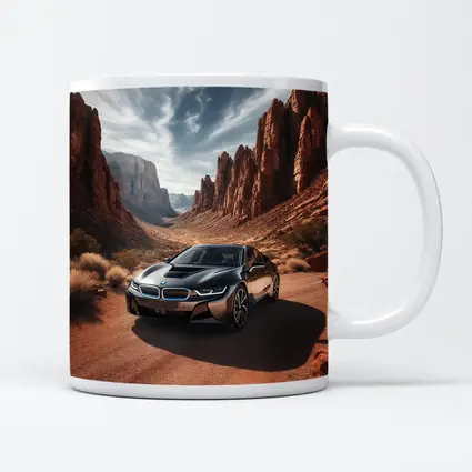 BMW i8 Parked in Red Rock Canyon
