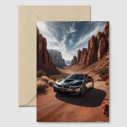 BMW i8 Parked in Red Rock Canyon