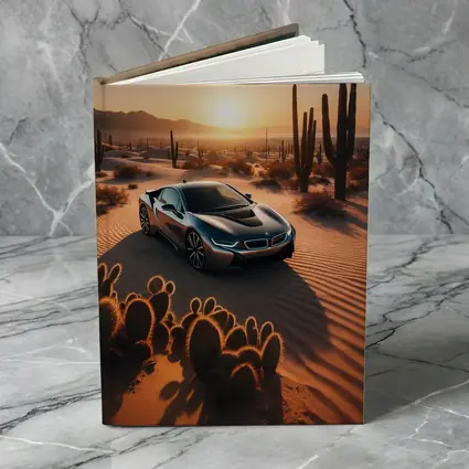 BMW i8 Parked in Desert at Sunset