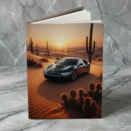 BMW i8 Parked in Desert at Sunset