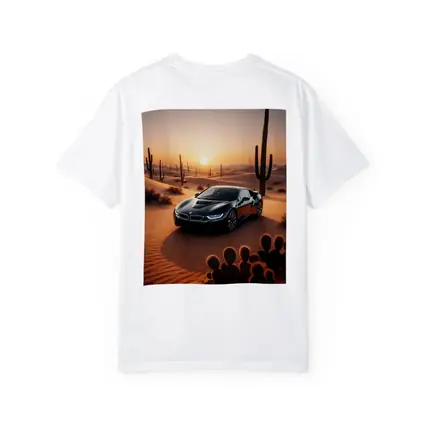 BMW i8 Parked in Desert at Sunset