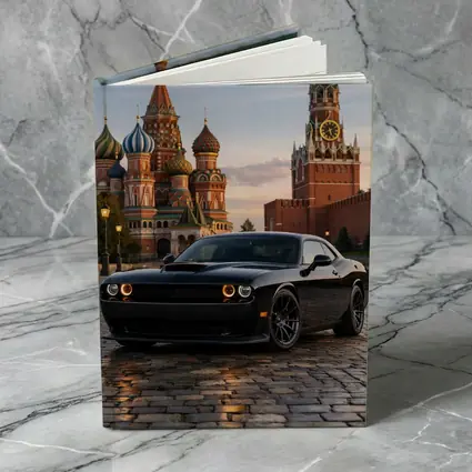 Dodge Challenger Black at Red Square Moscow
