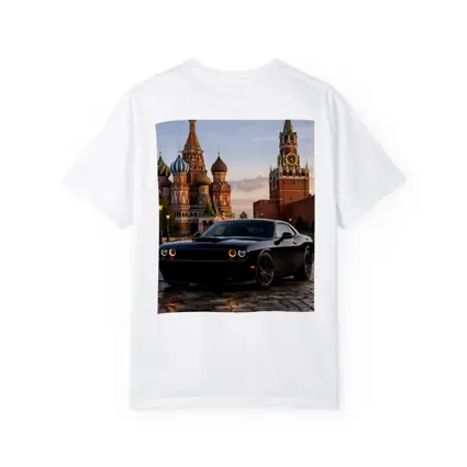 Dodge Challenger Black at Red Square Moscow