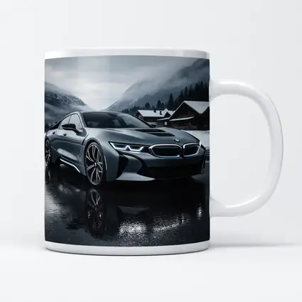 BMW i8 Parked on Wet Winter Road