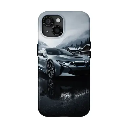 BMW i8 Parked on Wet Winter Road